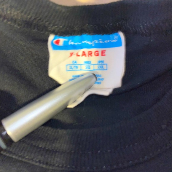 Champion BIG C Black T-Shirt + Black Jogger Sweatpants 2 Piece Set FULL OUTFIT - Picture 7 of 12